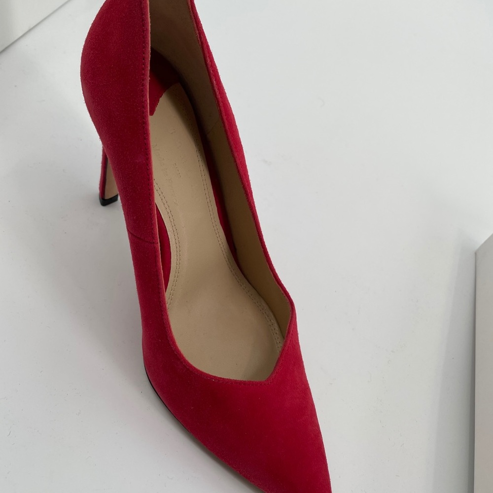 New Sandro Red Suede Pumps heels shoe size 7.5 , 6.5 - Picture 7 of 14